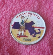 MONETA USA 25 CENTS QUARTET 2000  MASSACHUSETTS COLOR