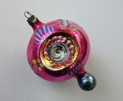 Bombka szklana wisior reflektorek retro ozdoby choinkowe prl vintage 