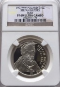 10 ZŁ STEFAN BATORY popiersie 1997 NGC PF69 2 MAX PIĘKNA
