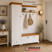 Garderoba Biała z el.Litego Drewna Korona Siedzisko Dąb BEKAS Producent 