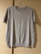 Sweterek dzianinowy z krótkim rękawem XL jasny beż