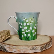 Kubek ręcznie malowany konwalie 