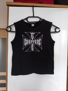 Crop top w stylu motocyklowym West Coast Choppers - czarny, roz. L