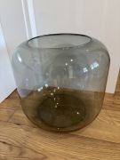 Duża szklana kula popiel 43x24 cm nowoczesny wazon dekoracyjny loft/glamur