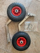 K0ła transportowe slipowe do wodowania pontonu, łódki – stal nierdzewna.