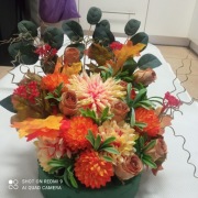 Stroik na grób, wiązanka jesienna w donicy