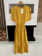 Sukienka satynowa z paskiem Zara rozmiar S