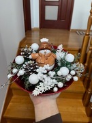Uroczy Stroik Bożonarodzeniowy z Bałwankiem - rękodzieło/handmade