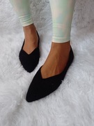 (40/41) Czarne baleriny biznesowe z Londynu, NOWE 