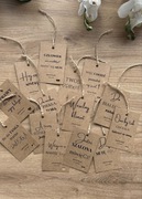 Zawieszki personalizowane 6x9cm, wesele, chrzest, komunia, handmade