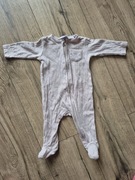 Zara ażurowy różowy pajac śpioszki piżamka na zamek 62