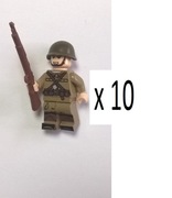 10 Figurek żołnierzy rosyjskich z broniami WW2 kompatybilne z Lego, Cobi