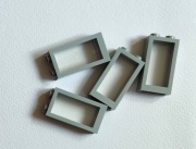 32 Klocek - okna rama+szyba szare 6 szt.