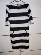 Dranella S 36 sukienka w paski chrzest urodziny komunia impreza biurowa 