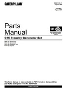CAT C15 Stanby Generator Set Parts Manual /  Katalog Części