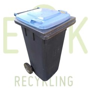 POJEMNIK NA ŚMIECI ODPADY POJEMNIKI 120L GRAFIT Z NIEBIESKĄ POKRYWĄ 