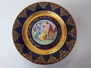 Talerz dekoracyjny z porcelany kobaltowej