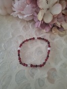 Bransoletka handmade z naturalnych kamieni rubin granat kwarc różowy 