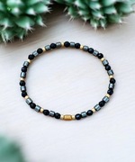 Bransoletka kamienie naturalne agat hematyt 