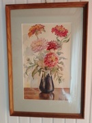 Kwiaty akwarela Józef Szostakiewicz. .Sygnowany 1976 .