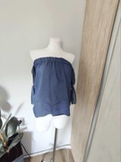 Bluzka damska niebieska bez ramiączek, wiązania, rozmiar uniwersalny