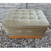 Pufa Siedzisko Podnóżek 70x58x42cm Duża Prostokątna Z kółkami Zielona 