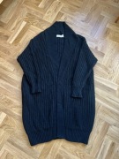 Risk made in Warsaw - długi czarny sweter Woolkiria