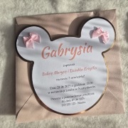 Zaproszenia w kształcie myszki Miki mini na roczek urodziny 1 2 3 4 5 6 7 8