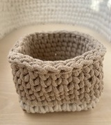 Mały koszyczek z bawełnianego sznurka, beż/ecru, handmade