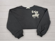 Grafitowa bluza crop z napisem 134 H&M (247)