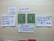 2szt. znaczki Mi 162 odcień BŁĄD Niemcy 1921r. CYFRY Rzesza czyste ** Reich