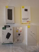 Powerbank Baseus 20000mah 22,5w x2+Kabel USb c+Ładowarka UGREEN+Adapter AC