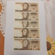 Zestaw 5x Banknotów 500zł 1982 rok UNC seria DN DU FE