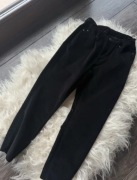 Zamszowe spodnie czarne pants M guma amisu