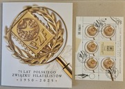 75-lecie PZF. Fi: 5480 B [ ] kasownik FDC arkusz. Folder.