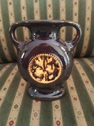 Wazon kolorowy śródziemnomorskie motywy 16,5 cm wys. czasy PRL