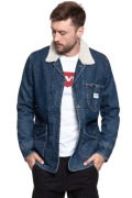 Męska Kurtka Ocieplana Lee Long Loco Sherpa Jeansy Dark Worn L88KRDEP S