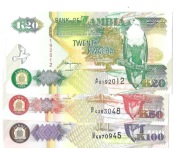 ZAMBIA - ZESTAW (20+50+100)KWACHA -  UNC