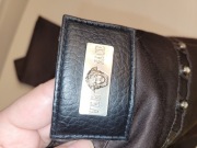 Versace satynowe spodnie brąz cyrkonie ozdobne 