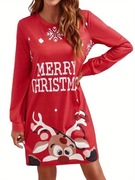 Piękna sukienka ze świątecznym nadrukiem 