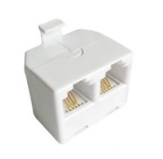 Trójnik telefoniczny RJ11 rozdzielacz 6P4C WT/2GN