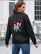 SHEIN EZwear Damski Czaszka & Nadruk z napisem