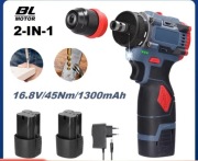 Wiertarko-Wkrętarka Bezszczotkowa 16.8V 45Nm 2x Aku BL-Motor 2w1