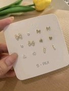 KOLCZYKI KOKARDY SERCA ...... ZESTAW 6 PAR