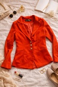 Czerwona marynarka damska | elegancki blazer | casual / chic