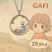 Naszyjnik Mały Książę z Lisem – stal chirurgiczna, spadająca gwiazda