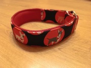 Elagancka duża, szeroka półzaciskowa obroża dla bullterriera. 