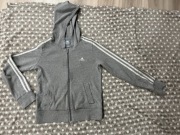 Szara bluza z kapturem rozpinana Adidas