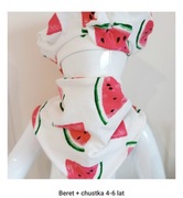 Zestaw jesienny beret czapka komin chustka dziewczynka dla dziecka 