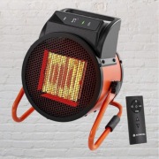 Ceramiczny termowentylator z pilotem zdalnego sterowania.